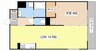 LA・VILLA五箇荘 1LDKの間取り