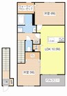 グリーングラスⅢ 2LDKの間取り