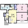 ビューティー・オアシス　Ⅱ 2DKの間取り