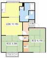 第２ＦＵＪＩハイツ 2LDKの間取り