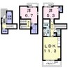 アースフィールド　ハチマン 2LDKの間取り