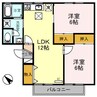 ＥＡＳＴ ＮＯＮＡＭＩ壱番館 2LDKの間取り