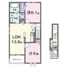 豊郷サンライフⅡ 2LDKの間取り