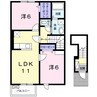 カーサ・ルーリオⅡ 2LDKの間取り