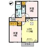 ラグージュ　A棟 2LDKの間取り