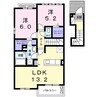 ブランデュール仰木の里Ⅱ 2LDKの間取り