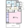 フェリオ　ヴィエント 1Kの間取り