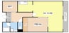 フラワー3番館 1LDK+Sの間取り