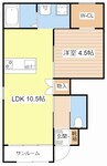 グッドライフステージ後三条A 1LDKの間取り