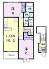 フォンテーヌ 2LDKの間取り