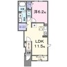 グランドハイツⅠ 1LDKの間取り