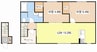 クレスト大堀 2LDKの間取り