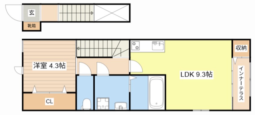 間取図 サンテ　メゾン　ヤナガワ