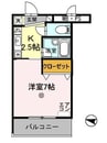 サンタウン竹鼻　B 1Kの間取り