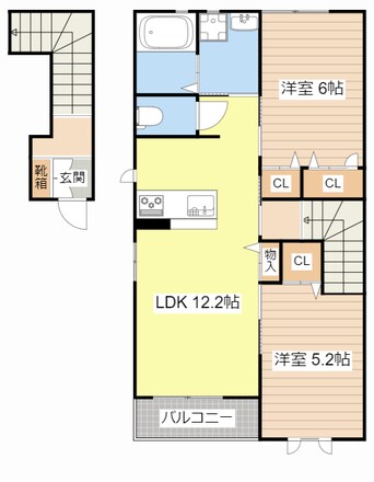 間取図 ウナ　カスカータ　Ⅱ