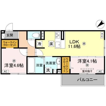間取図 D-ROOM平井C棟