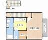 クローバーヒルズ 1Kの間取り
