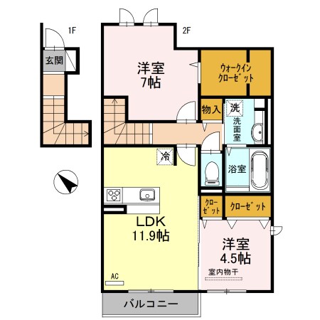 間取り図 シャーロット水口　B
