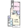 ウィズ・テール南彦根１号館 1LDKの間取り