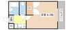 アバンス 1Kの間取り