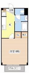 セゾン　ラ　メール 1Kの間取り
