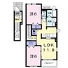 スマイル成田Ⅱ 2LDKの間取り