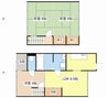 京町長屋　西棟 2LDKの間取り