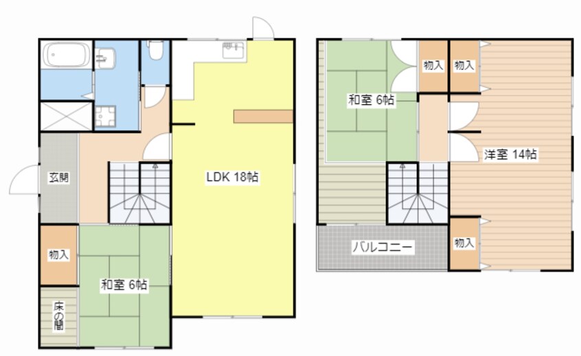 間取図 長曽根南町Y邸貸家