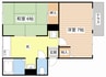 菩提樹ハイツB 2Kの間取り