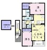 レジデンスブライト 2LDKの間取り