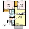 サンシャイン飛竜 2LDKの間取り