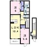 サンライズ彦根Ⅱ番館 2LDKの間取り