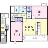 ラネージュⅡ番館 2LDKの間取り