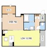 フィオリータ西今 1LDKの間取り
