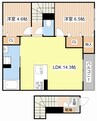 フィオリータ西今 2LDKの間取り
