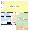 ライフステージ花水木 1LDKの間取り