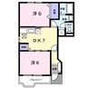 ウエストナウＡ 2DKの間取り