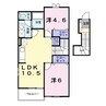 フロントパークこうかⅡ 2LDKの間取り
