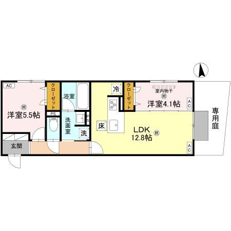 間取り図 Ｄ－ＲＯＯＭ 東矢倉