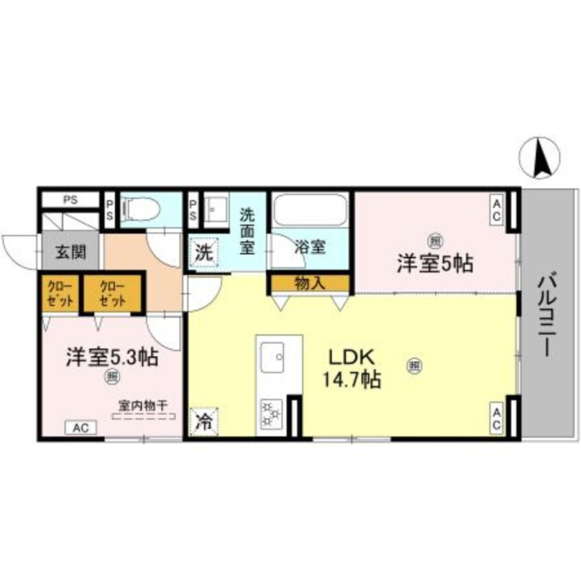 間取図 Ｄ－ＲＯＯＭ 東矢倉