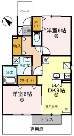 間取り図 ローズコート杉立　Ａ棟