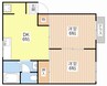 ラブリータウン近江C棟 2DKの間取り
