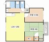 パレス守山 2LDKの間取り