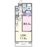 ラクーン守山 1LDKの間取り