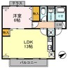 ピシックＫⅡ 1LDKの間取り