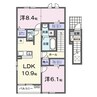カーサ・彩 2LDKの間取り