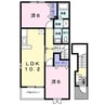ヴィラ　アンソレイエⅡ 2LDKの間取り