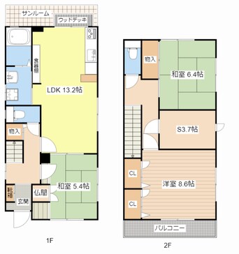 間取図 池田本町貸家