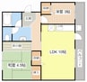 梅が丘マンション 2LDKの間取り
