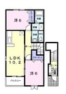 ヴィラ　アンソレイエⅢ 2LDKの間取り